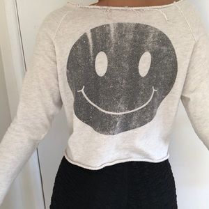 Smiley face Be Happy Crop Top Shirt :)